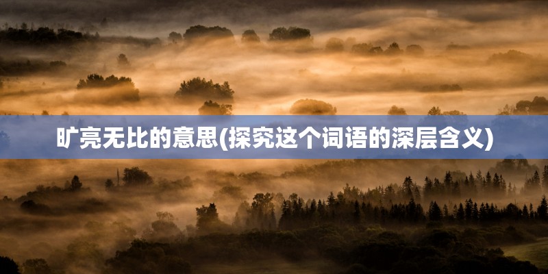 旷亮无比的意思(探究这个词语的深层含义)