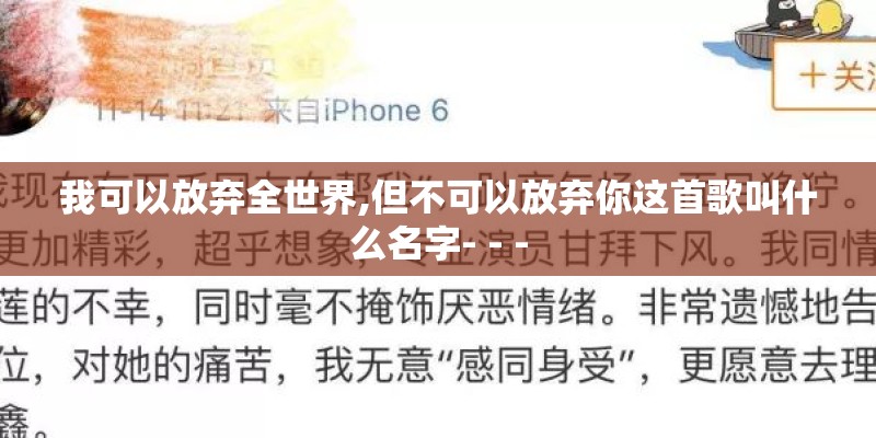 我可以放弃全世界,但不可以放弃你这首歌叫什么名字- - -
