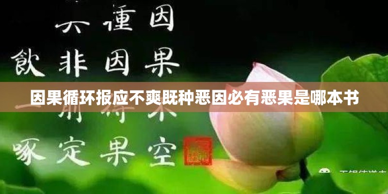 因果循环报应不爽既种恶因必有恶果是哪本书 因果循环报应不爽既种恶因必有恶果是哪本书