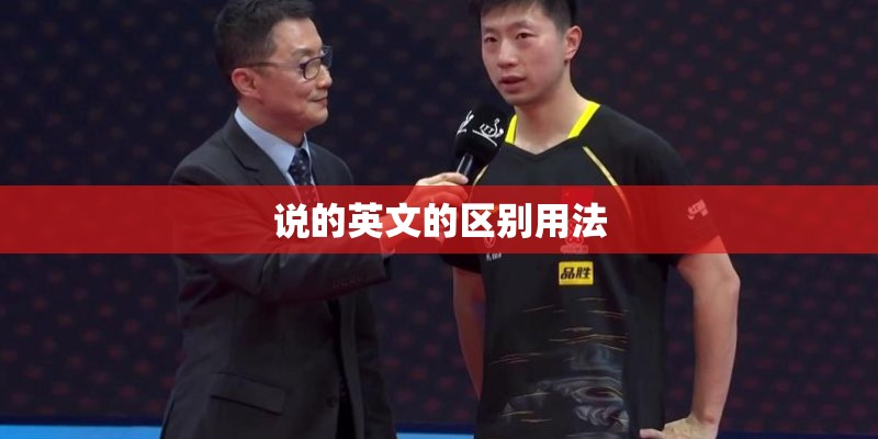 说的英文的区别用法 说的英文的区别用法