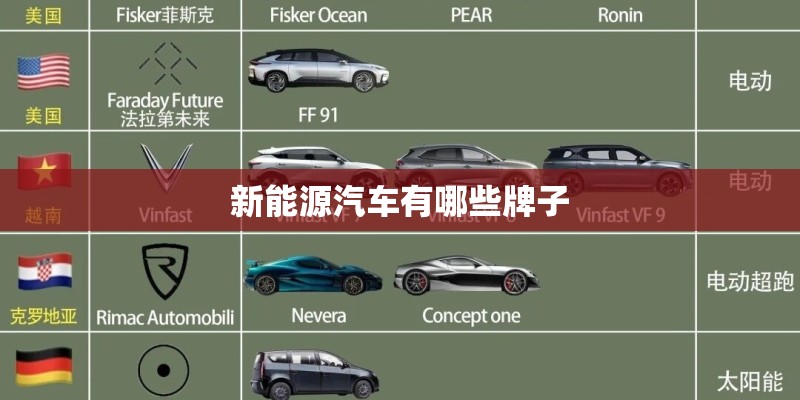 新能源汽车有哪些牌子