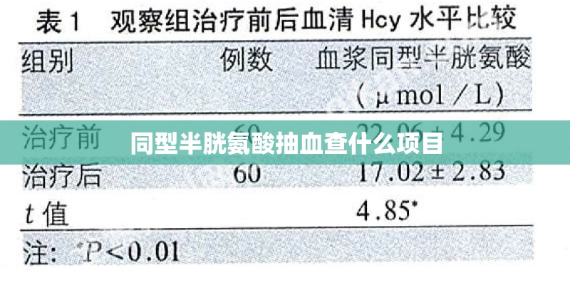 同型半胱氨酸抽血查什么项目