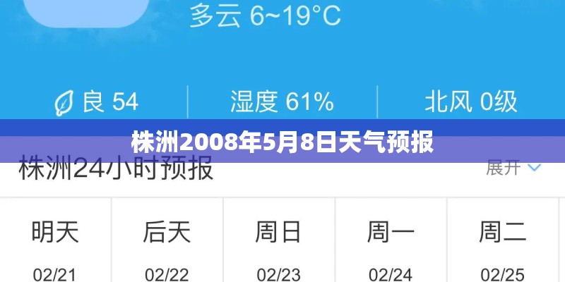 株洲2008年5月8日天气预报