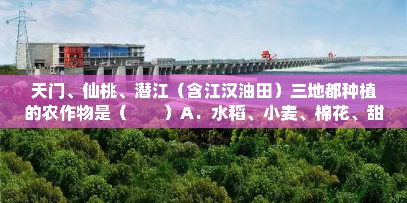 天门、仙桃、潜江（含江汉油田）三地都种植的农作物是（　　）A．水稻、小麦、棉花、甜菜B．棉花、小麦、